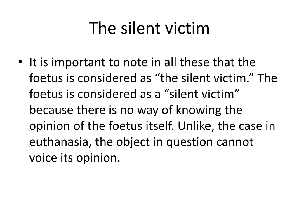 the silent victim