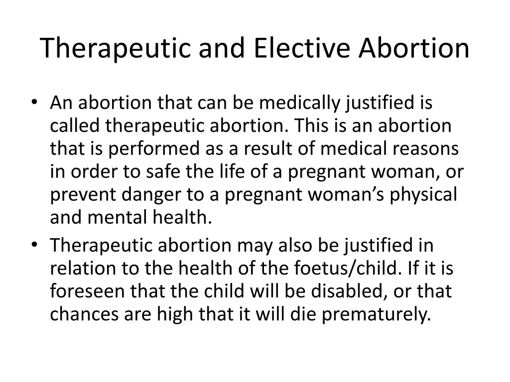 therapeutic and elective abortion