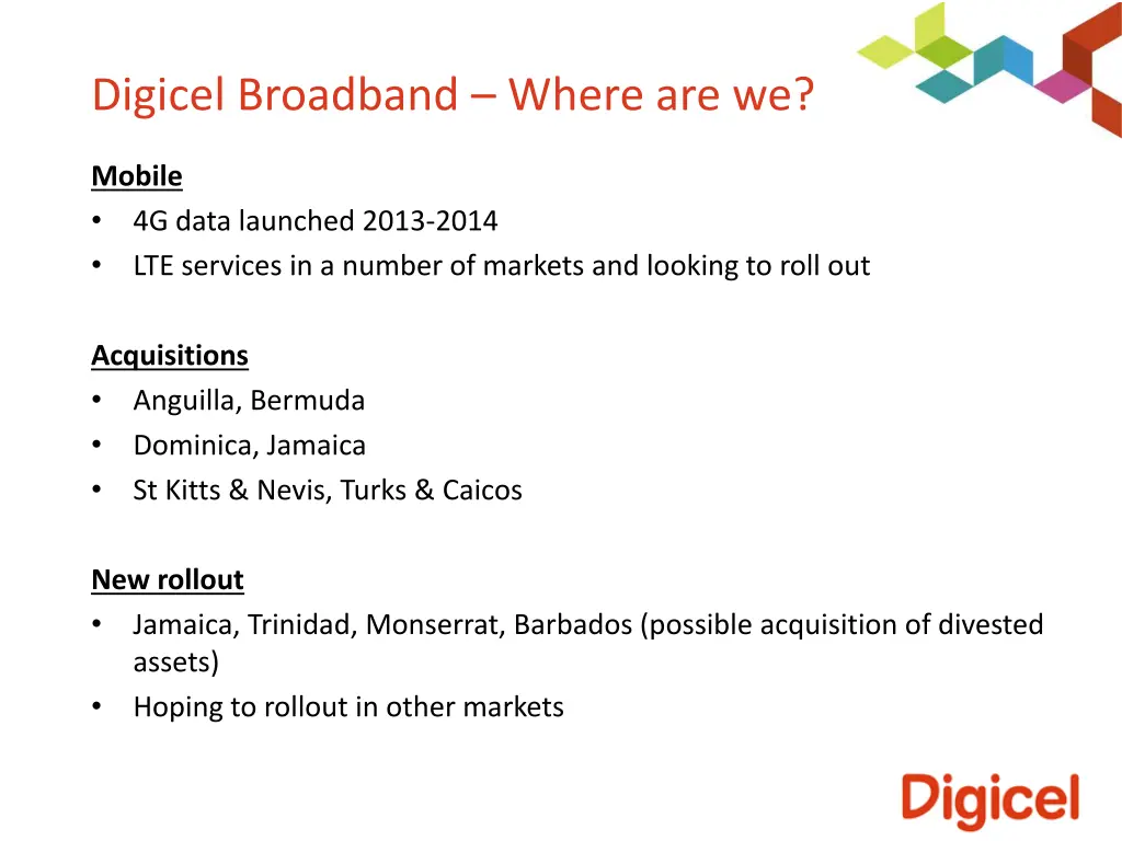 digicel broadband where are we
