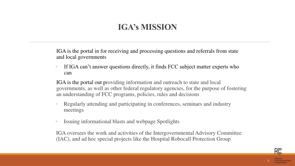 iga s mission