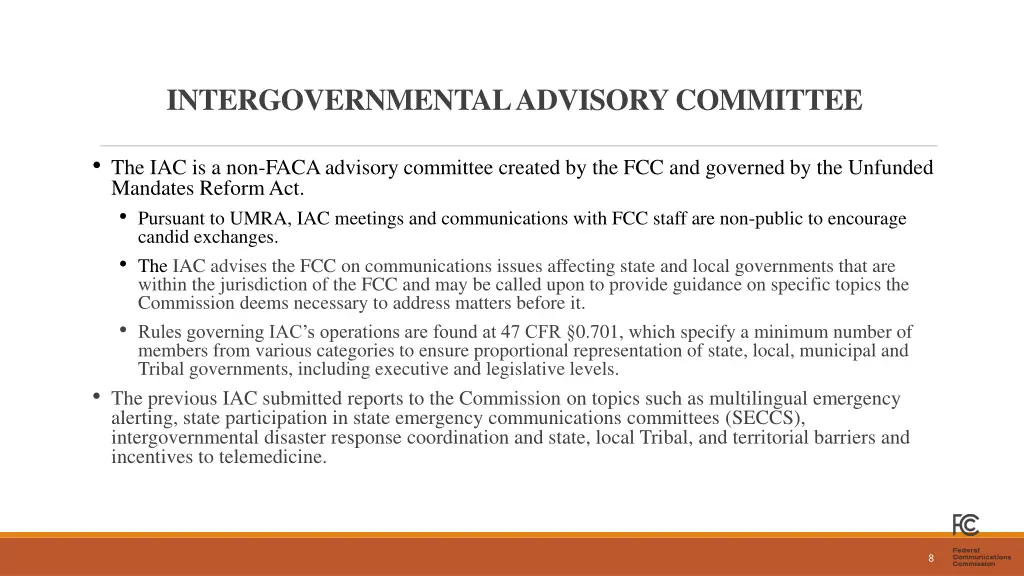 intergovernmental advisory committee