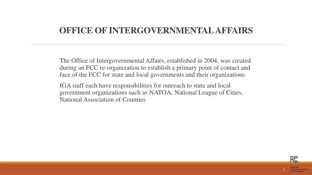 office of intergovernmental affairs
