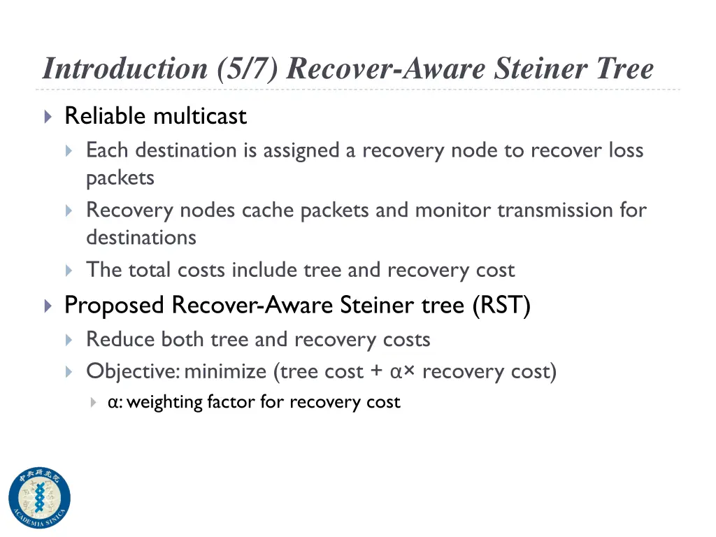 introduction 5 7 recover aware steiner tree
