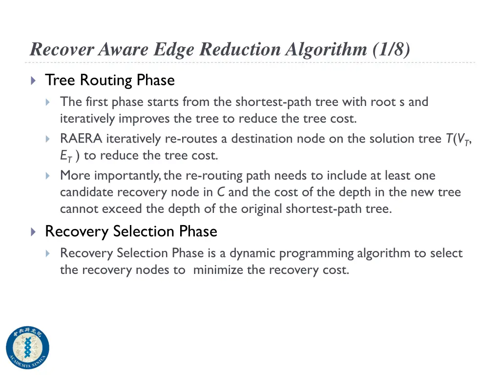 recover aware edge reduction algorithm 1 8