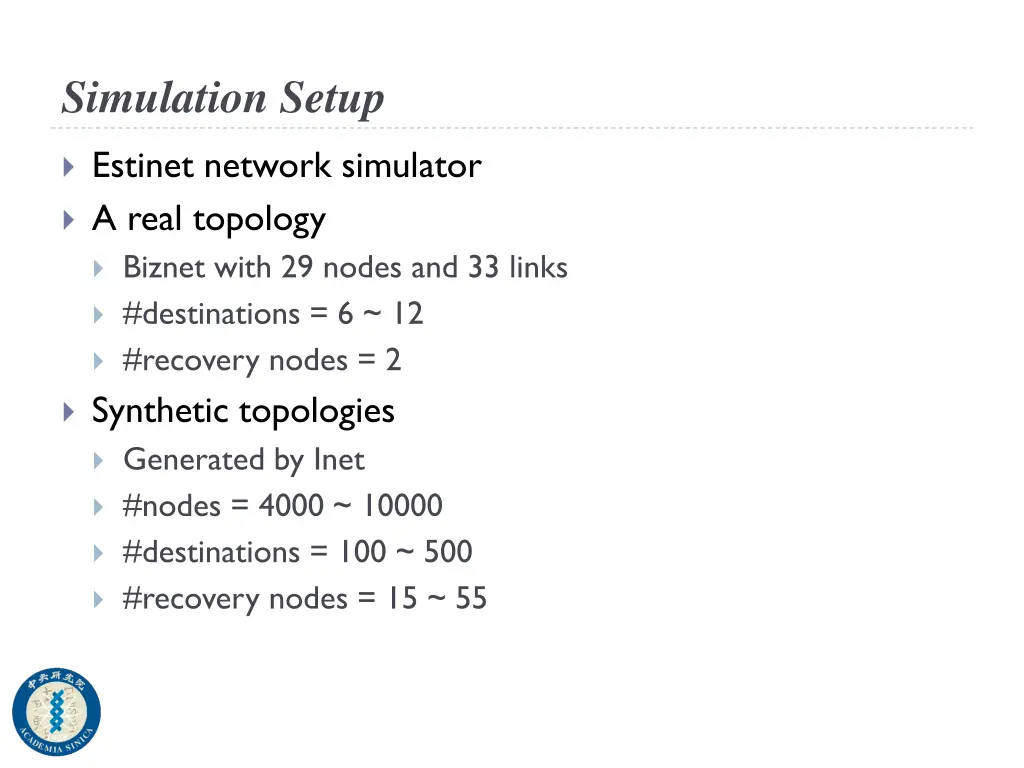 simulation setup