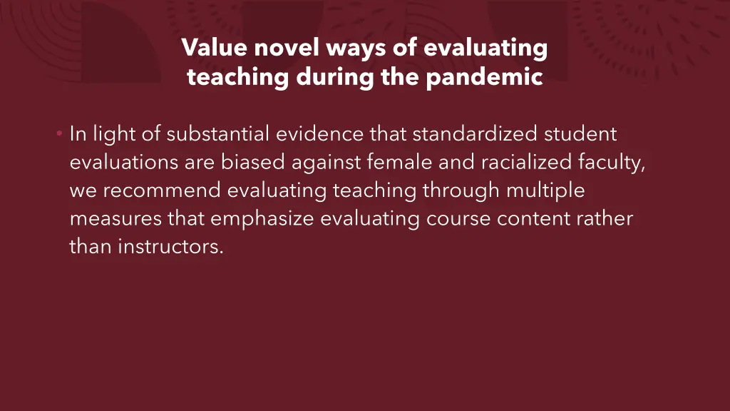 value novel ways of evaluating teaching during