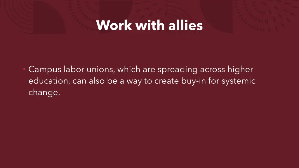 work with allies