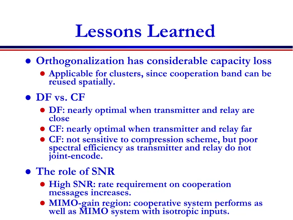 lessons learned