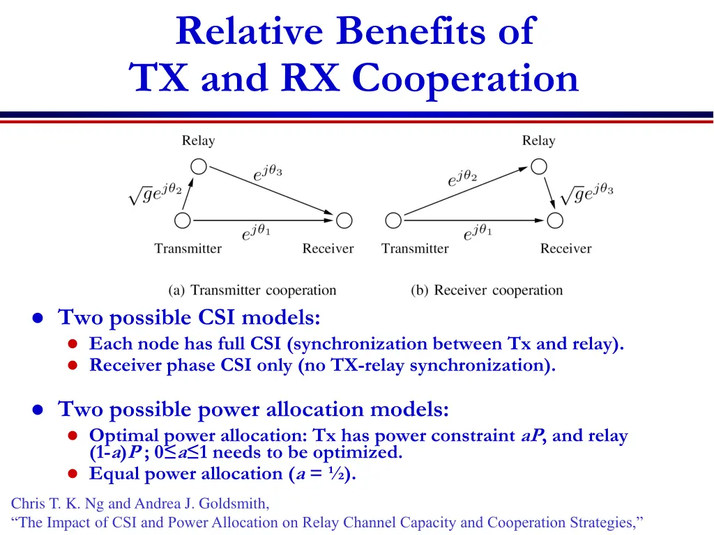 relative benefits of tx and rx cooperation