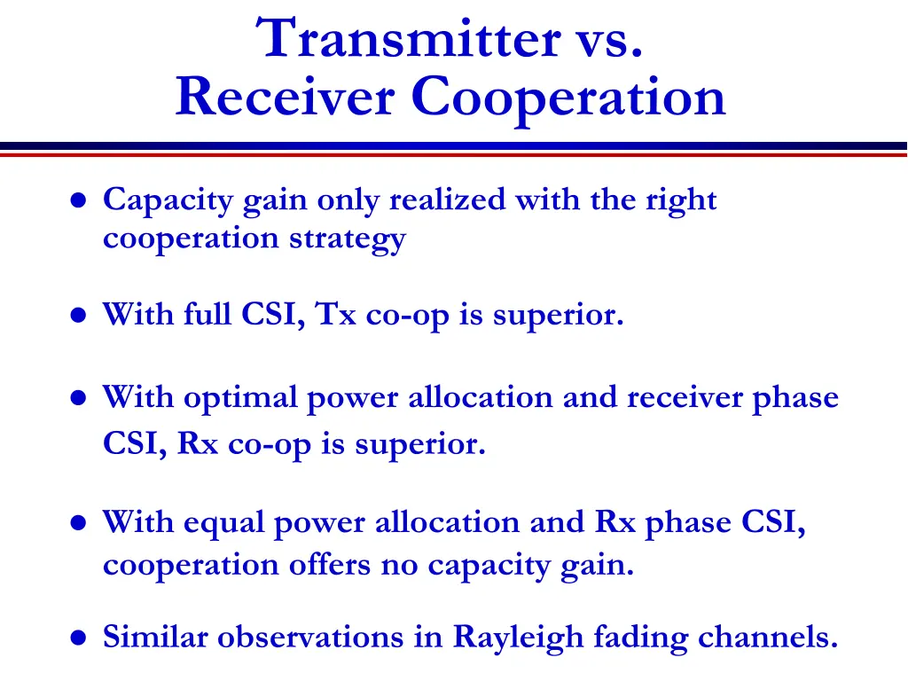 transmitter vs receiver cooperation