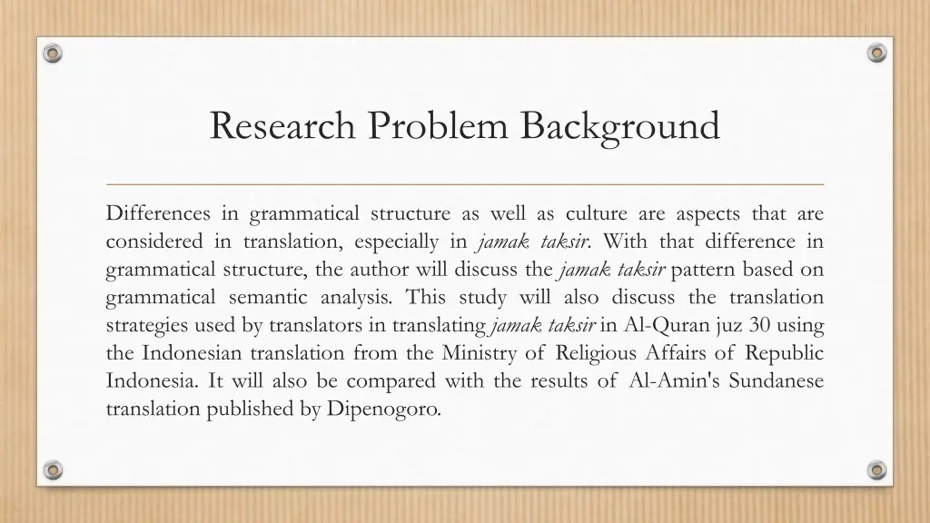 research problem background 1