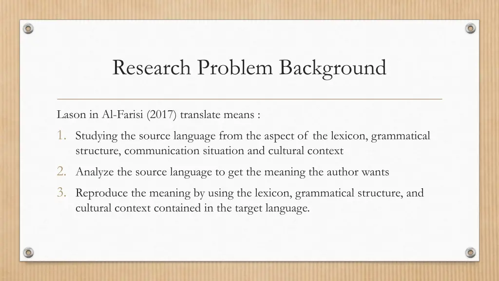 research problem background