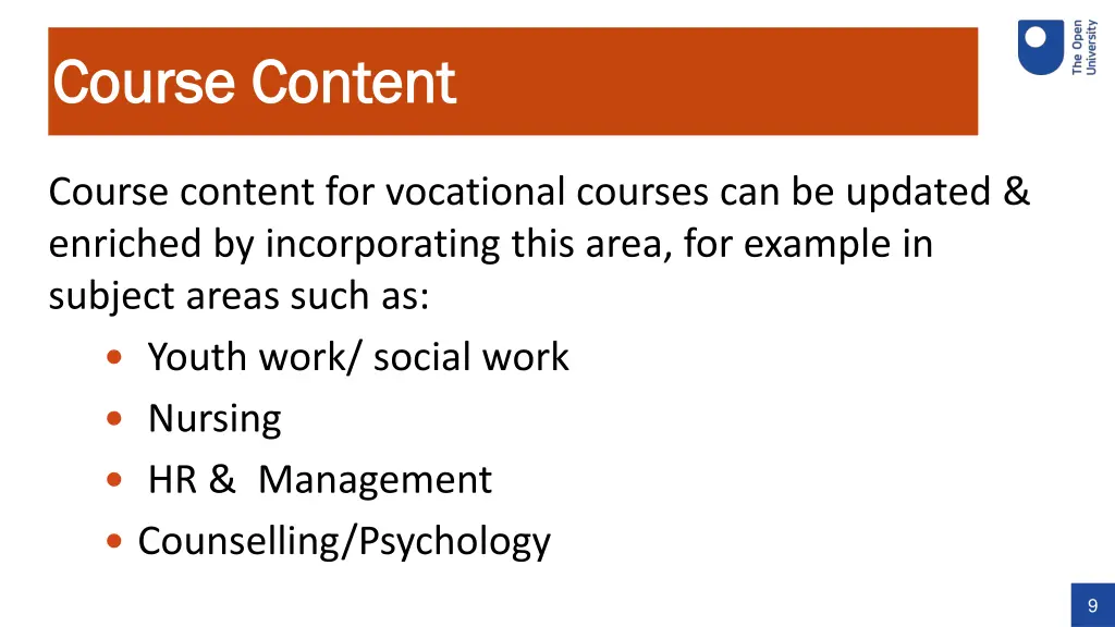 course content course content