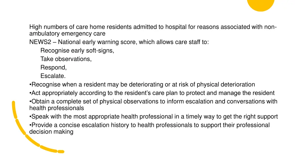 high numbers of care home residents admitted