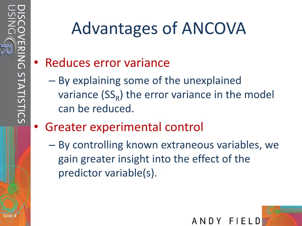 advantages of ancova