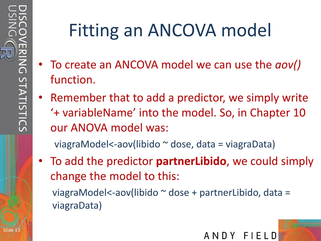 fitting an ancova model