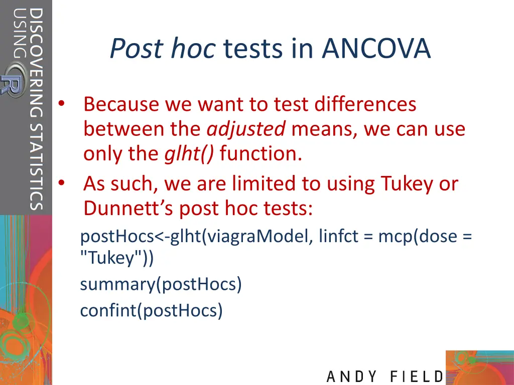 post hoc tests in ancova