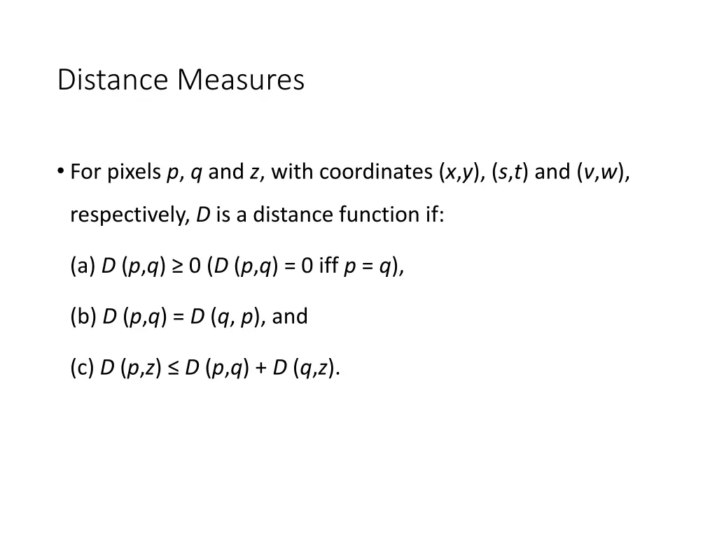 distance measures