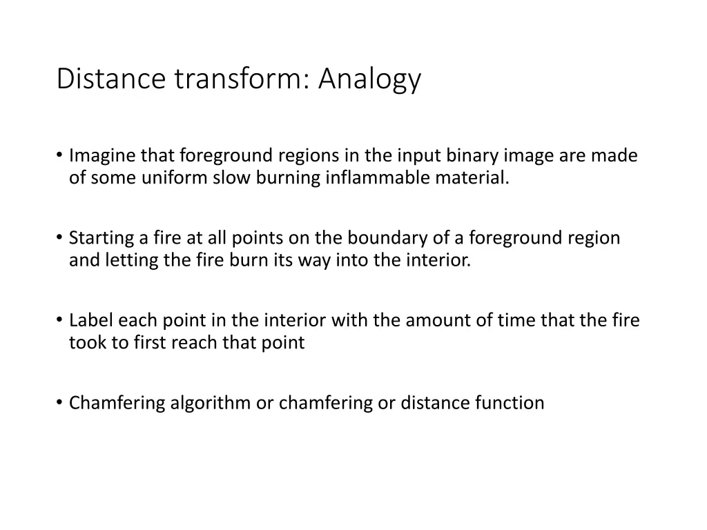 distance transform analogy