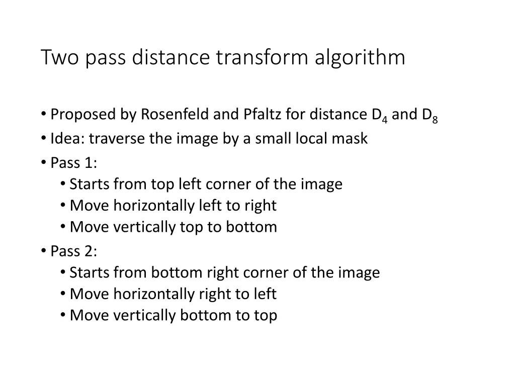 two pass distance transform algorithm
