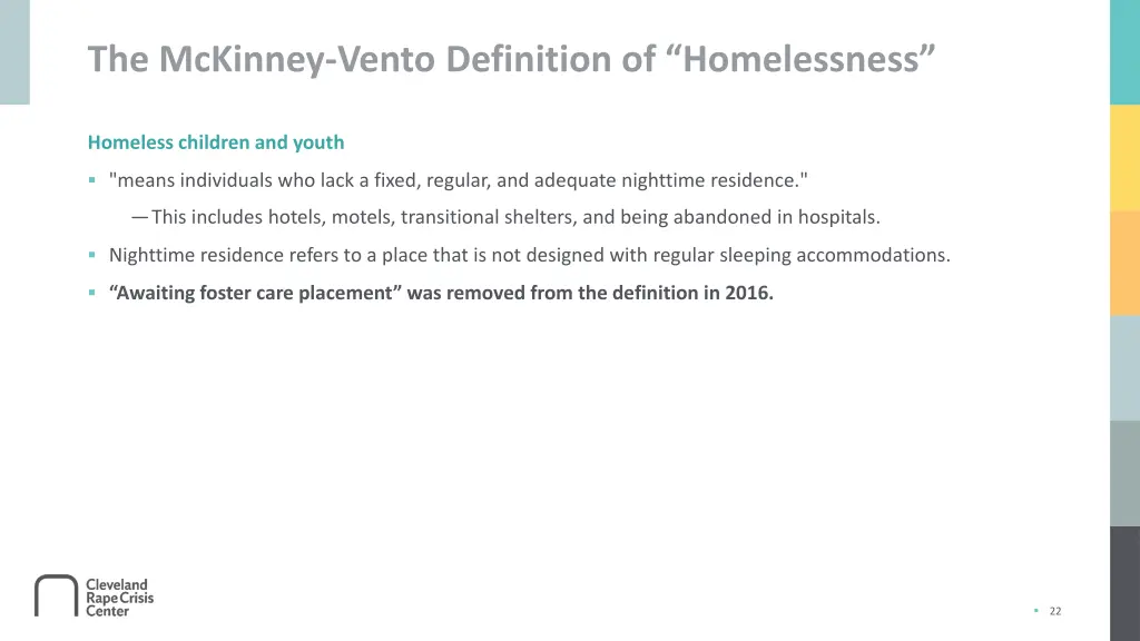 the mckinney vento definition of homelessness