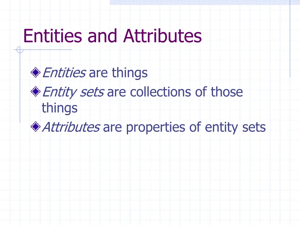 entities and attributes