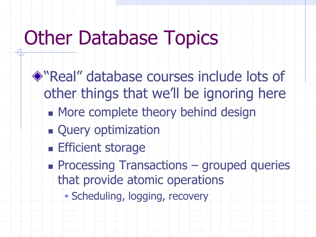 other database topics