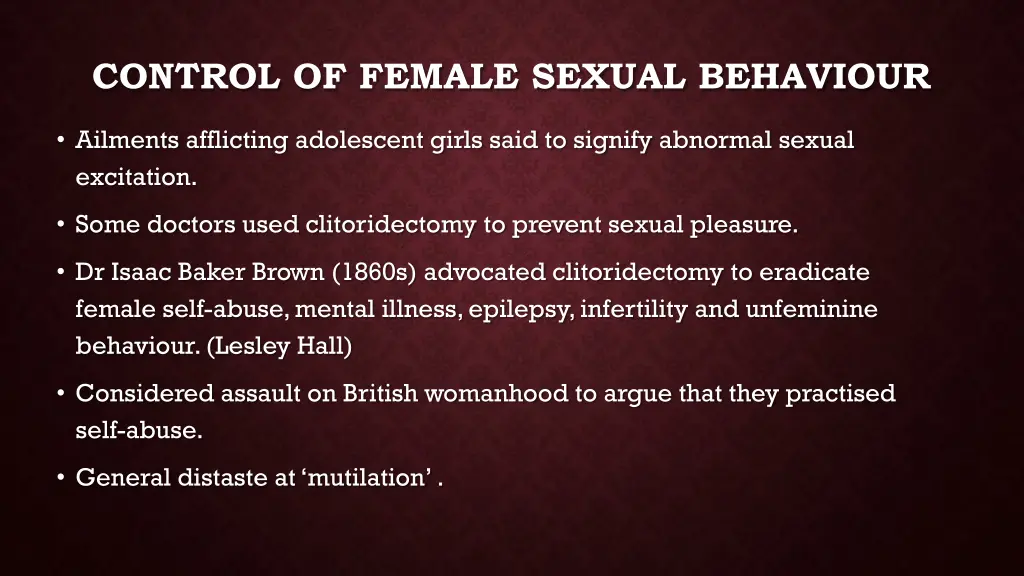 control of female sexual behaviour