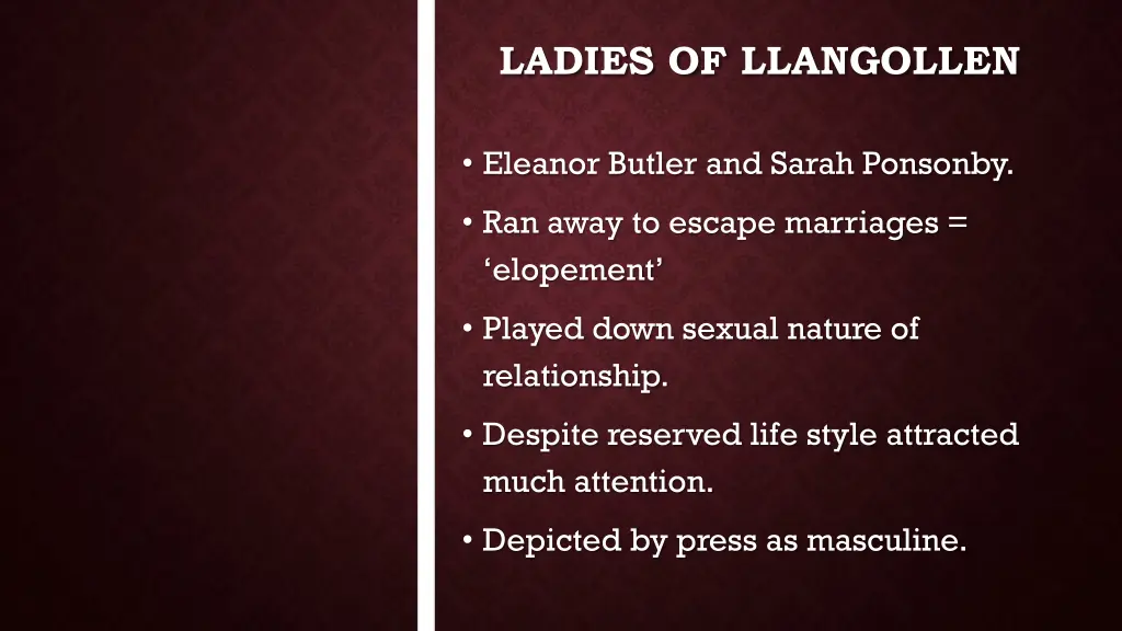 ladies of llangollen