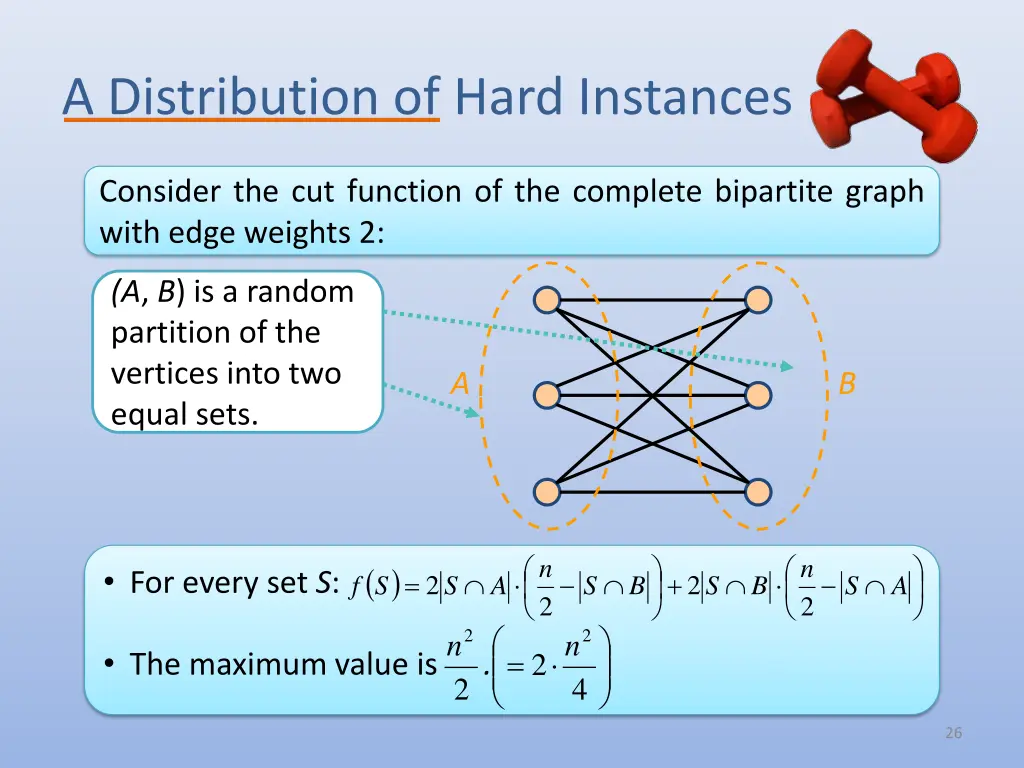 a distribution of hard instances
