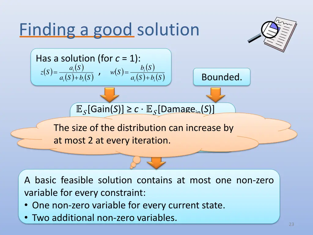 finding a good solution