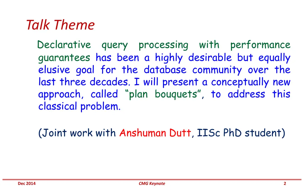 talk theme declarative query processing with