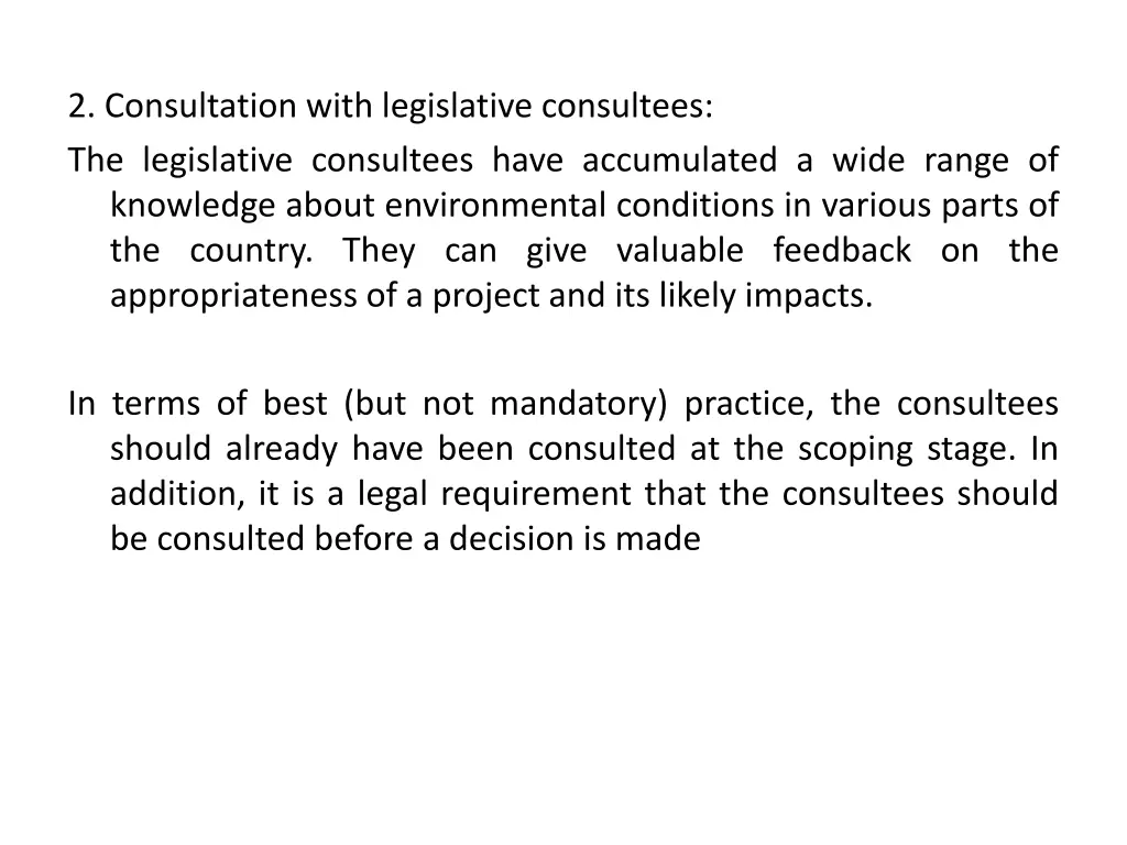 2 consultation with legislative consultees