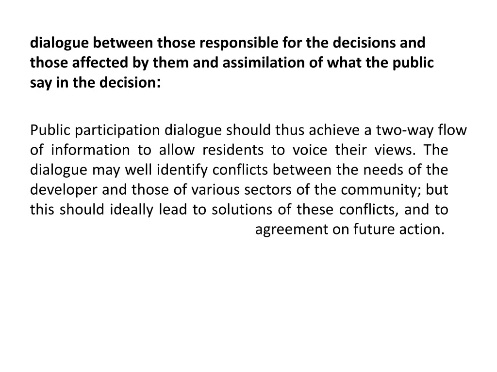 dialogue between those responsible