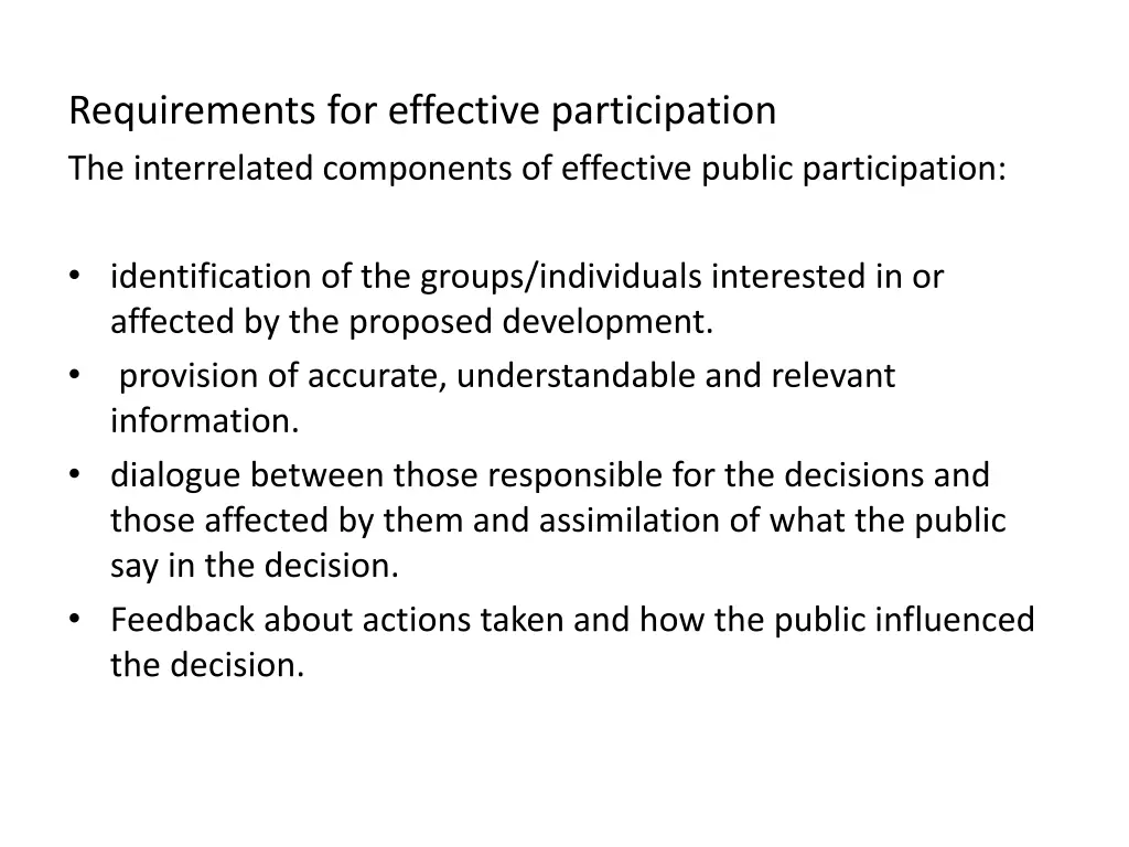 requirements for effective participation