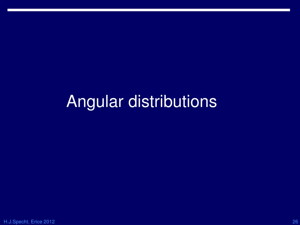 angular distributions