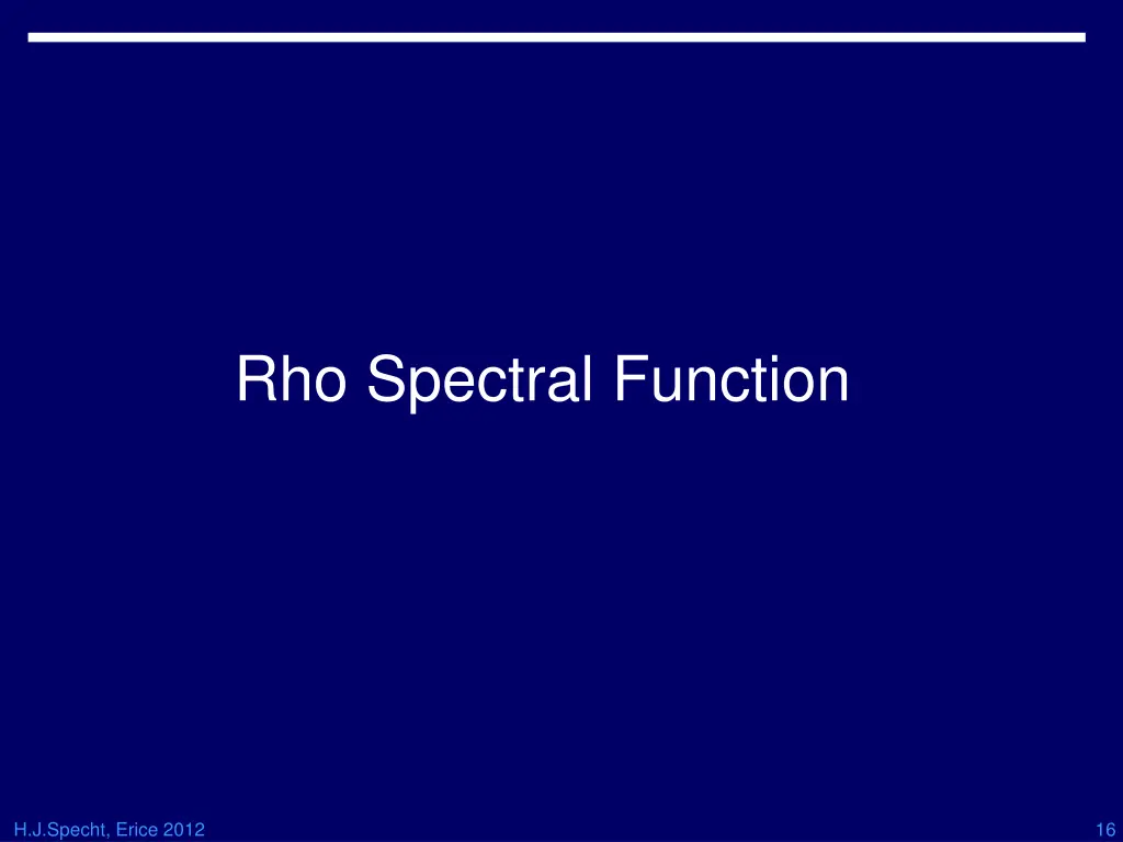 rho spectral function
