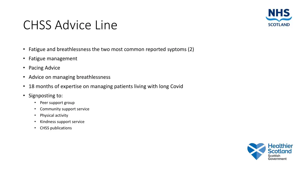 chss advice line