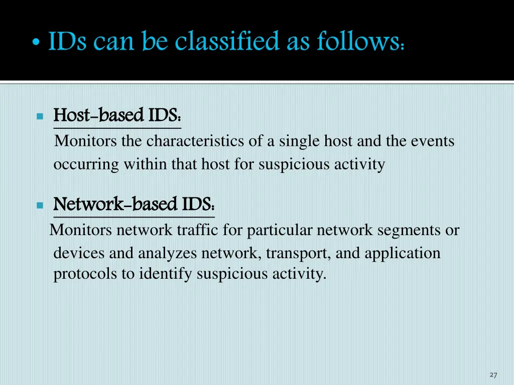 host monitors the characteristics of a single