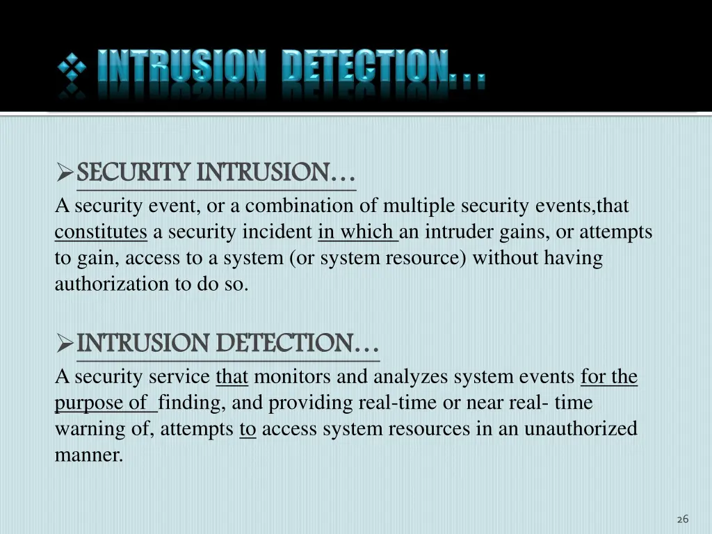 security intrusion a security event