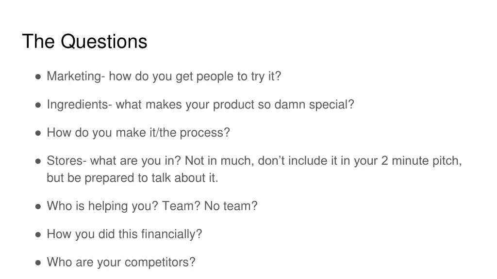the questions
