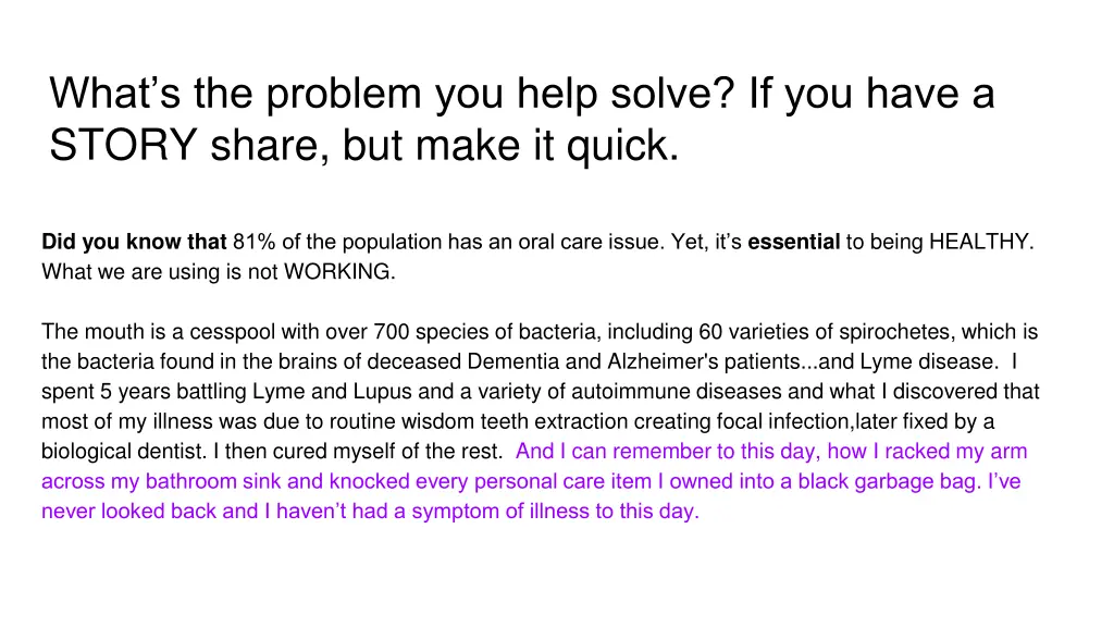 what s the problem you help solve if you have