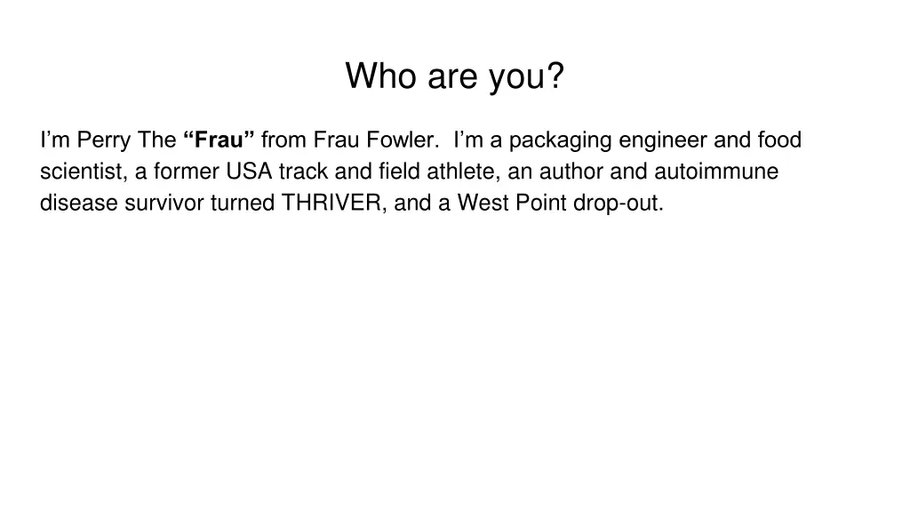 who are you