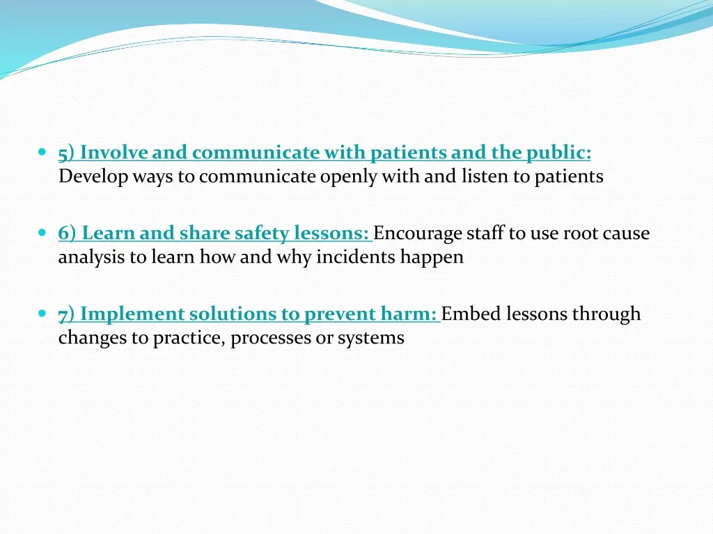 5 involve and communicate with patients