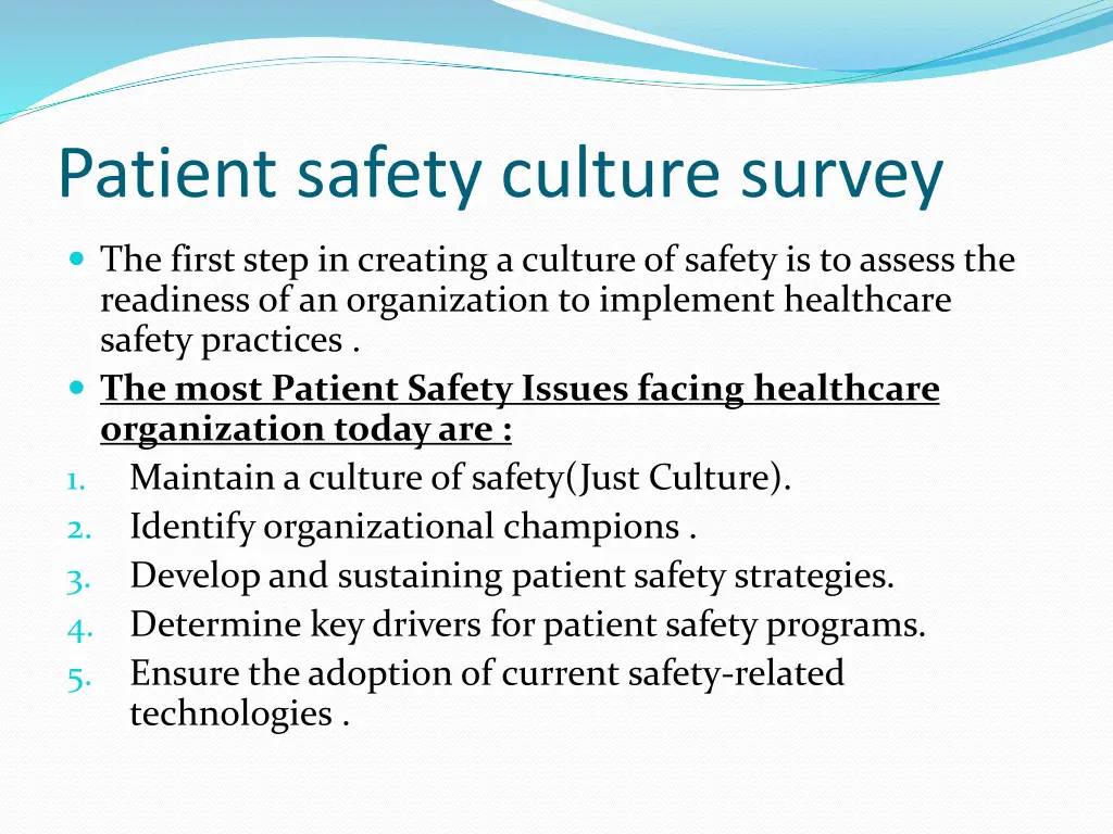 patient safety culture survey