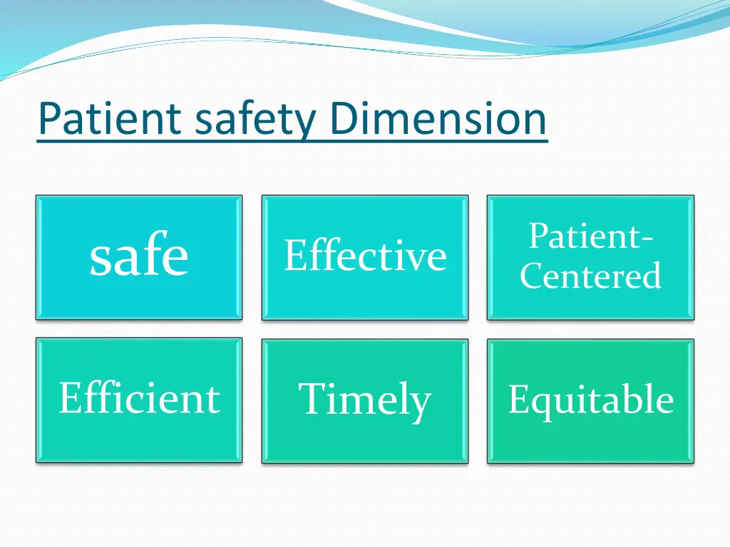 patient safety dimension