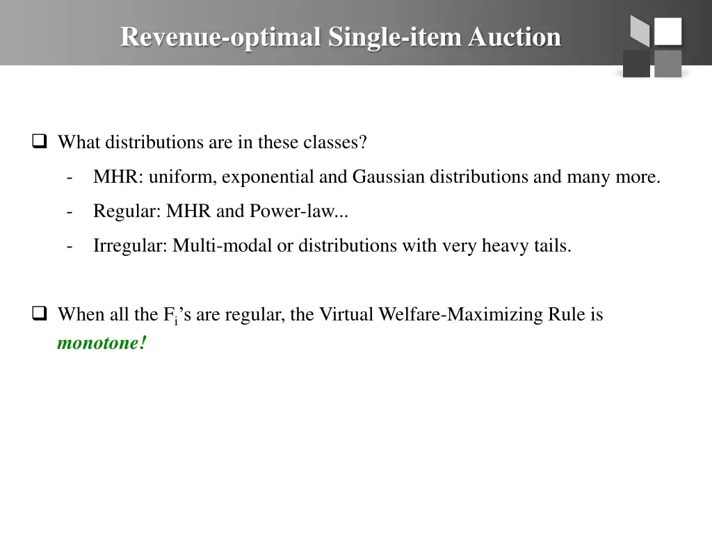 revenue optimal single item auction 2