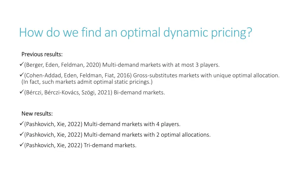 how do we find an optimal dynamic pricing