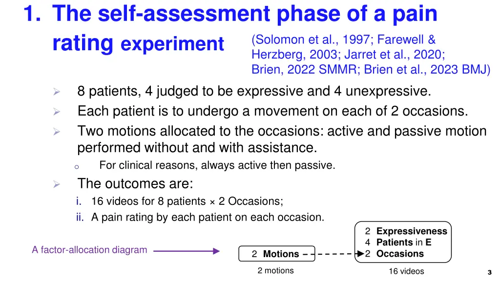 1 the self assessment phase of a pain rating