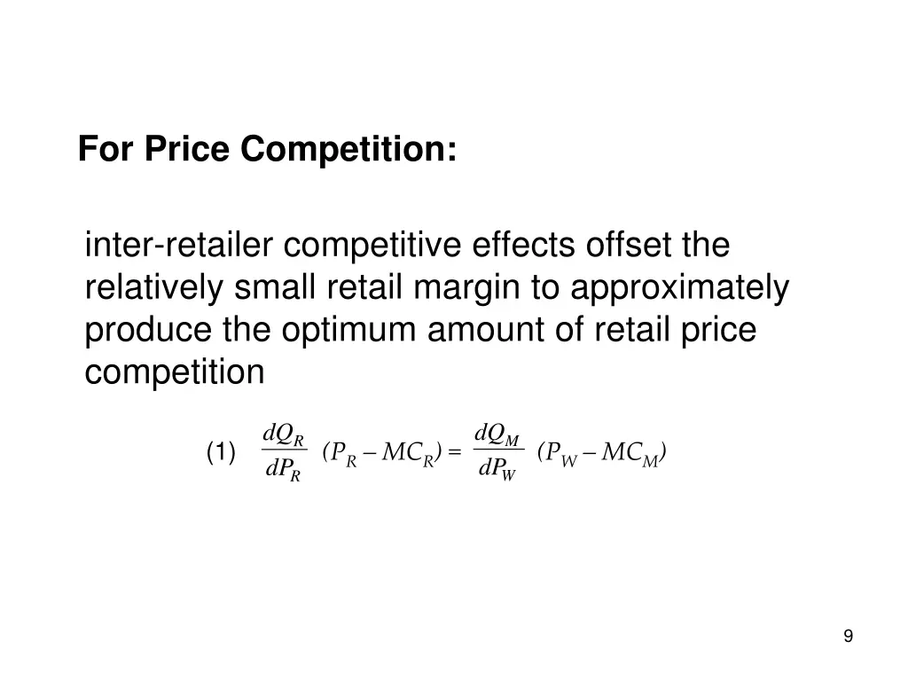 for price competition